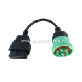 J1939 Male 16pin OBD2 Female Cable to 9pin